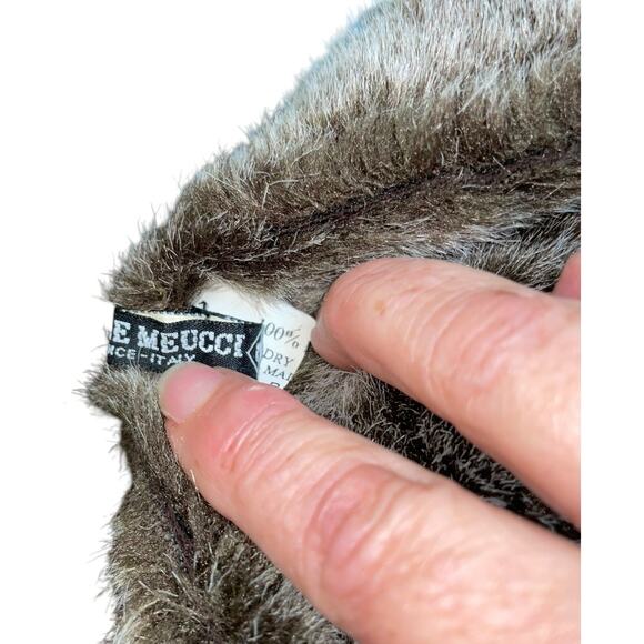 Daniele Meucci Faux Fur Bucket Hat Brown Florence Italy OS Mob Wife Winter Luxe - Picture 6 of 14